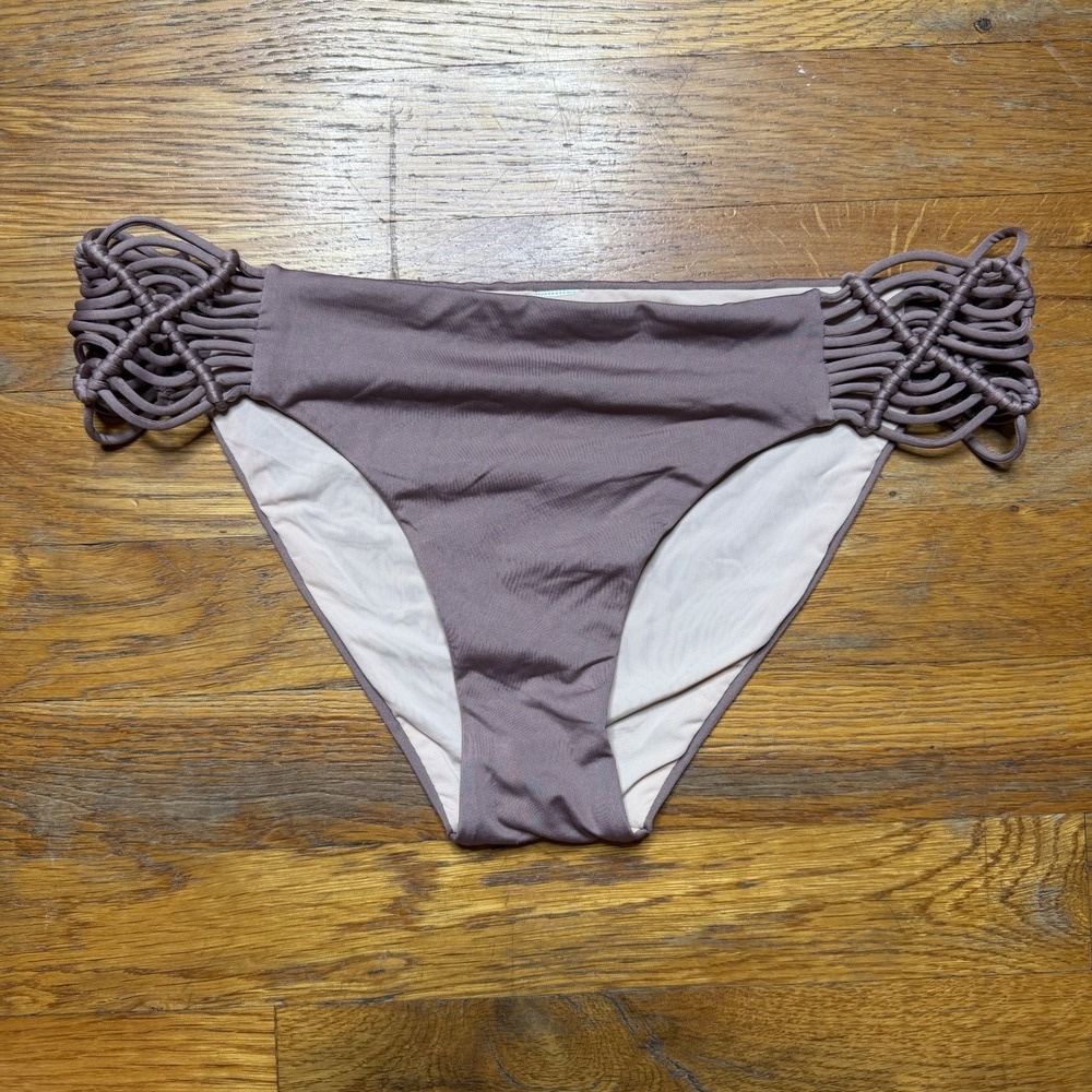 Dolce Vita Bikini Bottom Medium Mauve Macrame Strappy Side Cheeky NWOT